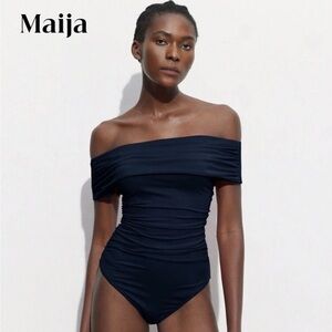 SHEIN Navy Off-Shoulder Bodysuit